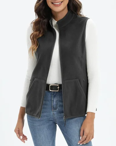 Vista 4 de Xeoxarel Chaleco de forro polar para mujer con 6 bolsillos XS-2XL
