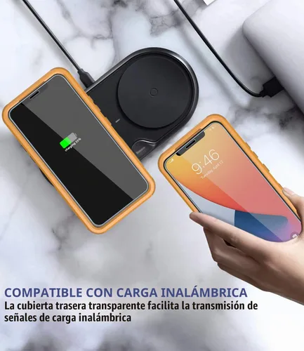 Vista 7 de Diverbox Funda para iPhone 11 [A prueba de golpes] [A prueba de caídas] [Protector de pantalla de vidrio templado], Funda de teléfono de protección