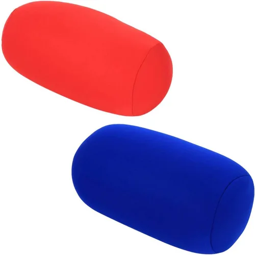 Vista 13 de ASkinds 2 almohadas cilíndricas cómodas de rollo de microperlas Jelly Bean Bed Pillow Tube Pillow Cojín para cabeza, cuello, soporte de espalda