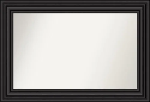 Vista 563 de Amanti Art Espejo personalizado, espejo de baño negro puente, espejo de pared o espejo de tocador de baño sobre el fregadero (26 x 26 pulgadas)
