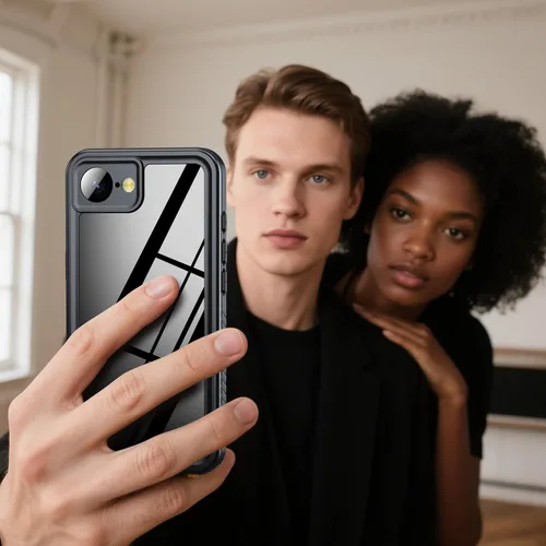 Vista 7 de ANTSHARE Funda impermeable IP68 para iPhone 17E/16E, negro/transparente Negro-impermeable