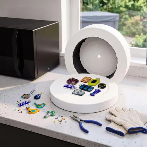 Vista 3 de Horno de microondas Love Charm para fusión de vidrio y fabricación de joyas