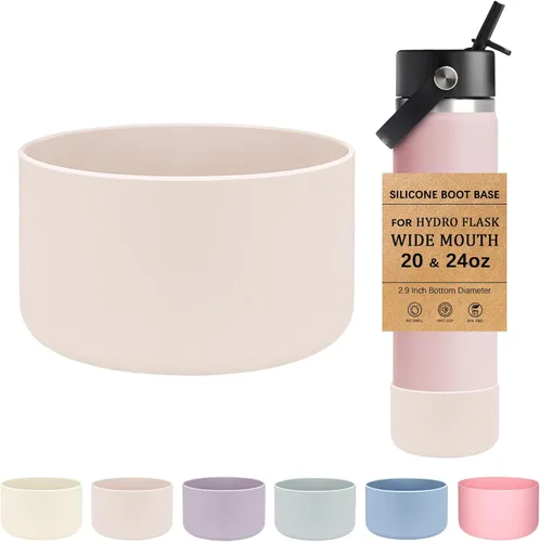 Vista 18 de HEYSKAY Funda Protectora de Silicona para Botellas de Agua Hydro Flask de Boca Ancha de 12oz 16oz 18oz 21oz 24oz Protector de Fondo y Otras Botellas