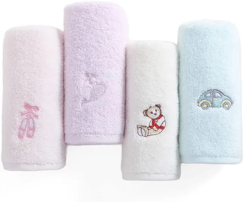 Vista 13 de sense gnosis Toallas faciales de 100% algodón para niños, toallas de dedo para baño, juego de toallas bordadas con animales para niños y toallitas