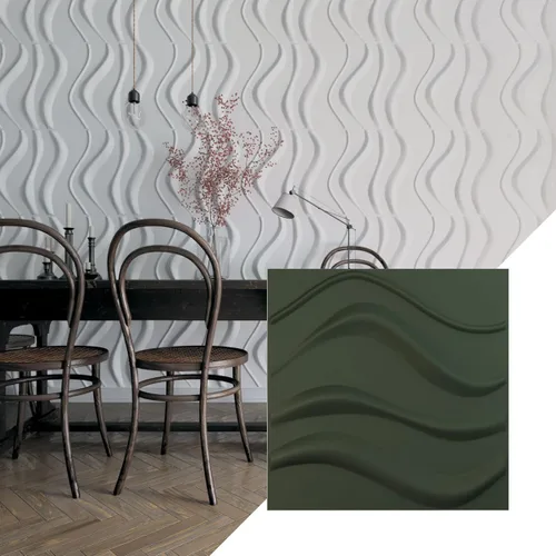 Vista 22 de Ekena Millwork 19 5/8 pulgadas de ancho x 19 5/8 pulgadas de alto Wave EnduraWall Panel decorativo de pared 3D, aluminio (cubre 2.67 pies cuadrados).