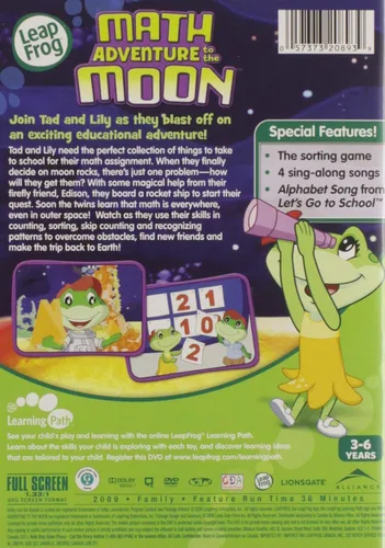 Vista 2 de Leapfrog Math Adventure to the Moon (Includes 26 Bonus Flash Cards)