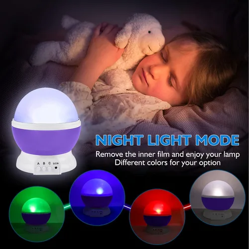 Vista 4 de Luz nocturna para niños, juguetes para niños y niñas de 3, 4, 5, 6, 7, 8 años, proyector de estrellas con rotación de 360 grados, 4 bombillas LED
