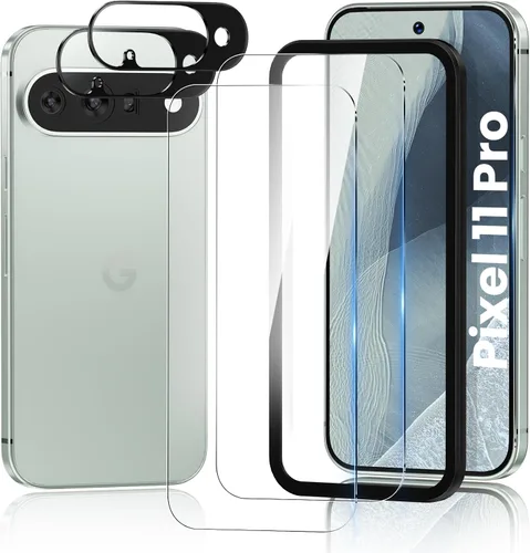 Vista 9 de Paquete de 2+2 para Google Pixel 10 Pro XL Protector de pantalla de privacidad y protector de lente de cámara, compatible con desbloqueo por huellas
