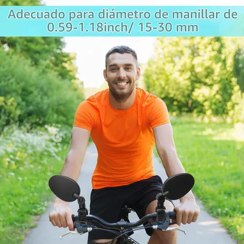 Vista 5 de Hestya 2 Piezas Espejo de Bicicleta 360 Grados Ajustable Seguro Giratorio Espejo de Manillar Accesorios de Bicicleta A Prueba de Golpes Acrílico