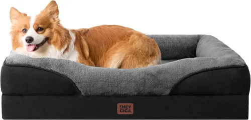 Vista 51 de EHEYCIGA Cama ortopédica para perros medianos, sofá cama de espuma viscoelástica con lados, forro impermeable y funda extraíble lavable, sofá