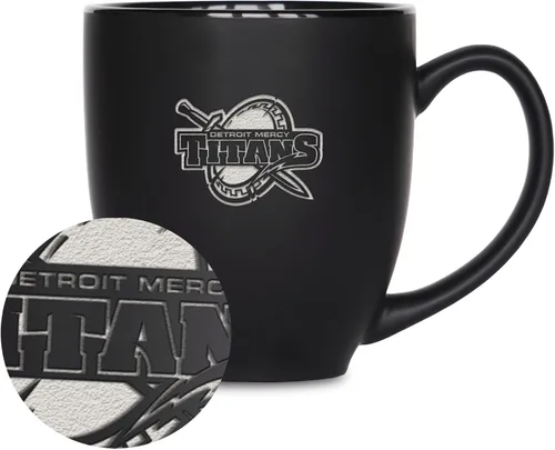 Vista 76 de Rico Industries - Taza de cerámica mate negra con grabado láser estándar de 15oz para NCAA (escuelas T & U) - Para bebidas calientes o frías
