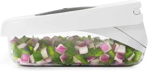 Vista 7 de OXO Good Grips - Picadora de verduras y cebollas con apertura fácil de verter, color blanco (paquete de 12)