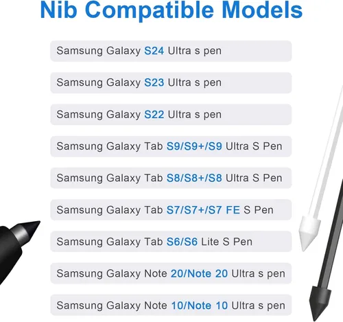 Vista 2 de 20 puntas de repuesto para Samsung Galaxy Tab S9/S9FE /S9 Ultra, S8/S8/S8 Ultra, S7/S7/S7 FE, S6/S6 Lite, Note10/10 Plus/10 Lite, Note