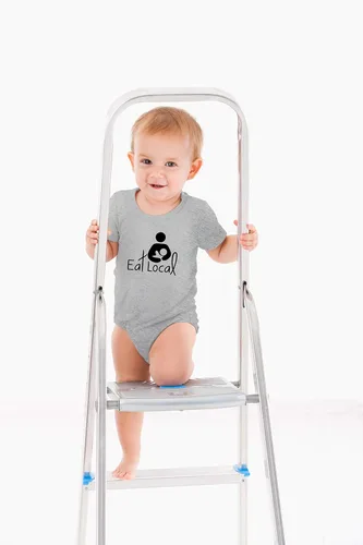 Vista 3 de AW Fashions Eat Local - Body para bebé, divertido y adorable mameluco para recién nacidos, traje unisex
