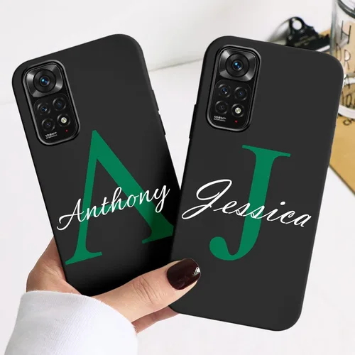 Vista 4 de Funda de teléfono con nombre personalizado para Xiaomi Mi 11T 10 11 Lite, fundas de silicona suave con texto personalizado para Redmi Note 11S 10S