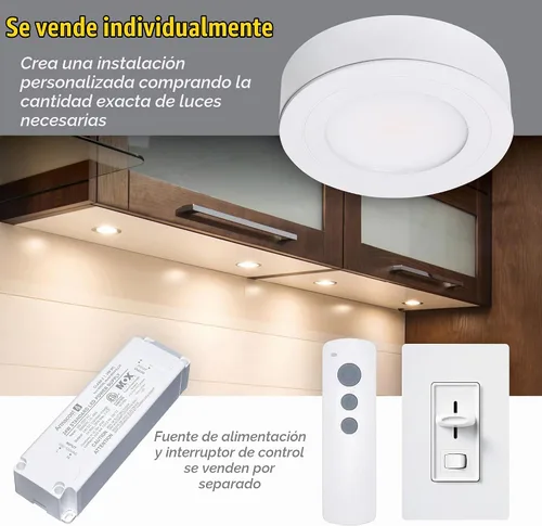 Vista 5 de Armacost Lighting 223411 Luz LED Tipo Disco, Blanco Brillante Cepillado inoxidable
