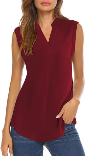 Vista 16 de Halife Women's Sleeveless Floral Print V Neck Tunic Tank Tops Blouse Shirts
