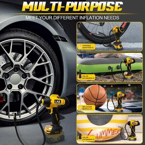 Vista 4 de Inflador de neumáticos, compresor de aire portátil para DeWalt 20v Max Battery Power, bomba de aire eléctrica portátil inalámbrica de 160 PSI