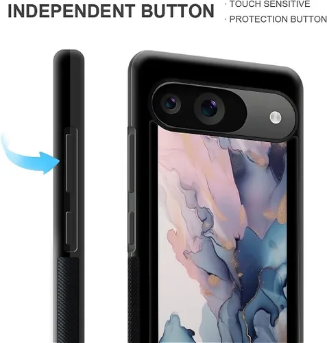 Vista 1121 de Compatible con Google Pixel 4A 5G Mobile Case Creative Acrylic Panel trasero Silicona Protección Grip especialmente diseñado para Google Pixel 4A 5G