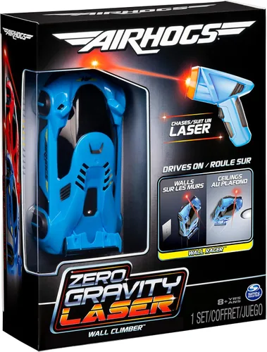 Vista 8 de Air Hogs, Luz de gravedad cero, corredor de pared guiado por luz, coche de carreras de escalada de pared, azul