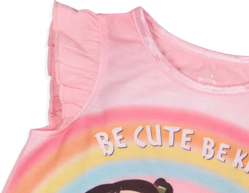 Vista 4 de Komar Kids CoComelon - Camisón de manga con volantes para niñas pequeñas