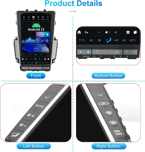 Vista 7 de Aucar Mark 6 - Unidad principal de radio de coche Android estilo T de 13.6 pulgadas para Infiniti Q50 Q50S Q60 Q60S, reproductor de video estéreo