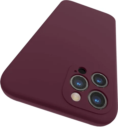 Vista 14 de SURPHY Funda diseñada para iPhone 12 Pro Max con protección para cámara, funda de silicona líquida con forro de microfibra, color negro