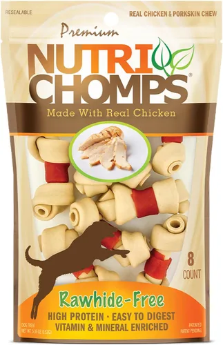 Vista 11 de NutriChomps - Masticables para perros, nudos de 2.5 pulgadas, fáciles de digerir, golosinas para perros sin piel cruda, 8 unidades, sabor a pollo