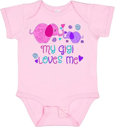 Vista 28 de inktastic My Gigi Loves Me - Body lindo de elefantes para bebé 0020 Blanco