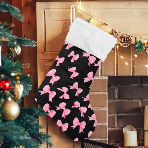 Vista 11 de ALAZA Calcetines de Navidad, copos de nieve, clásicos de invierno, decoraciones de calcetines grandes personalizados para la temporada de vacaciones