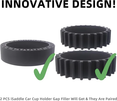 Vista 4 de Portavasos de Coche con Bandas Elásticas de Silicona - Llena Espacios de Portavasos Compatible con Yeti Ramblers, Hidro Flasks, la mayoría