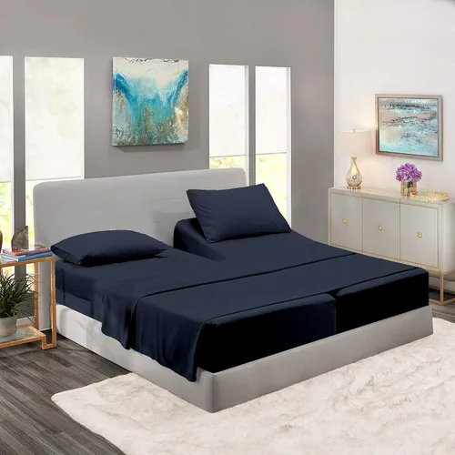 Vista 10 de Rajlinen Split Queen Sheet Sets for Adjustable Beds - Sheets for Sleep Number Bed 15" Deep Pocket - 100% Cotton Split Queen Bed Sheet Set - Split