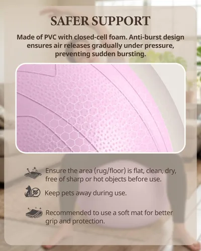 Vista 8 de Trideer - Pelota de embarazo y parto de 1.7 mm extragruesa para yoga, maternidad, parto, ejercicio, fisioterapia, recuperación - Incluye guía