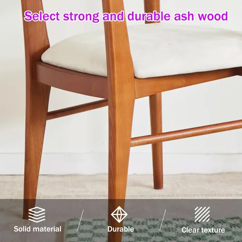 Vista 8 de Sillas de comedor tapizadas, silla de cocina con respaldo, silla de sala de estar con brazos versátil asiento de comedor de granja, sillas