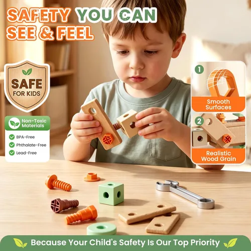 Vista 9 de CUTE STONE Juego de herramientas para niños 158PCS con taladro de juguete