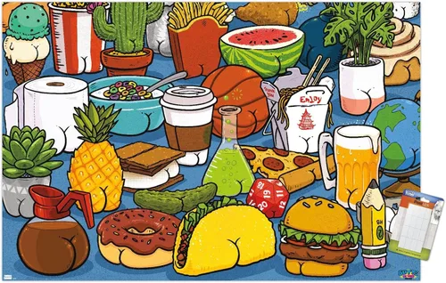 Vista 12 de Trends International Brian Cook: Butts on Things - Póster de pared de alimentos, 22.4 pulgadas de largo x 14.7 pulgadas, versión enmarcada de madera