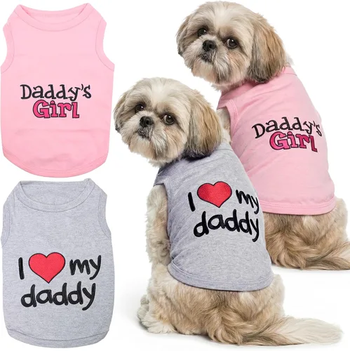 Vista 41 de Parisian Pet - Camiseta para perros y gatos, con texto en inglés Daddy's Girl, 2XS