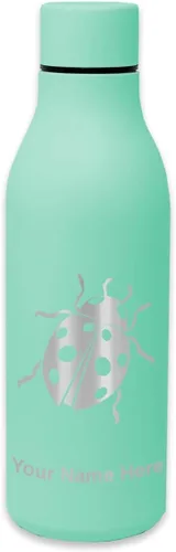 Vista 11 de LaserGram Botella de agua de acero inoxidable de doble pared, mariquita, grabado personalizado incluido