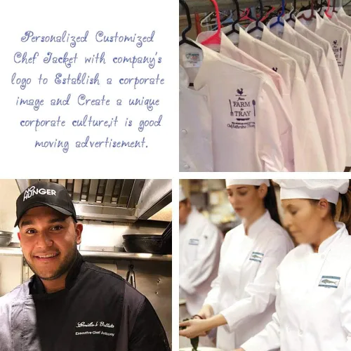 Vista 4 de Chaqueta de Chef personalizada para hotel, cocina, restaurante, chaleco