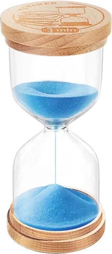 Vista 10 de Temporizador de Arena de 1 Minuto, Reloj de Arena de Madera, Reloj de Arena Azul Pequeño, Reloj de Arena de 1 Minuto para Aula, Juego, Decorativo