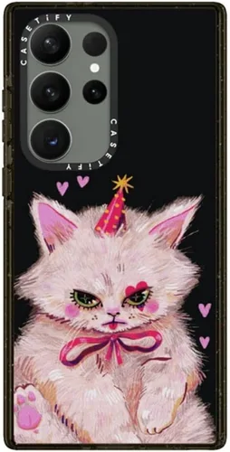 Vista 25 de CASETiFY Funda de impacto para Galaxy S22+ - Adhesivo Aries Moross, color negro transparente