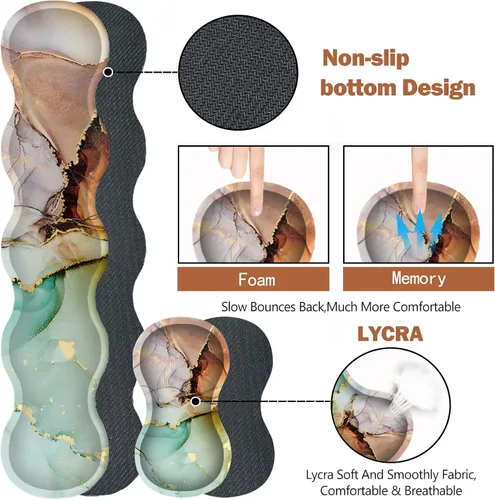 Vista 5 de ARTSO - Alfombrilla de mouse extendida mejorada para juegos, reposamuñecas para teclado, juego de alfombrillas de mouse con soporte para muñeca Arte