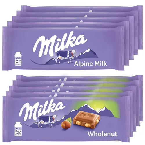 Vista 10 de El Mejor Chocolate Milka del Mundo - Leche Alpina, 10 Barras