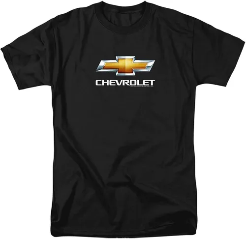 Vista 2 de Popfunk Camiseta clásica para adultos, unisex, apilada, Chevrolet Chevy Bowtie