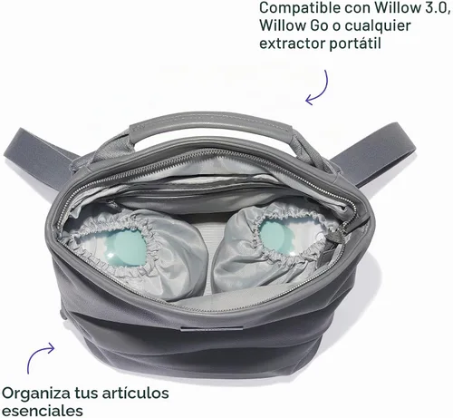 Vista 5 de Willow Bolsa de extractor de leche, gris, enfriador de leche materna y bolsa para extractor de leche materna con bolsillos, bolsa convertible