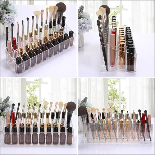 Vista 9 de ELLDOO Rollerball Organizador de perfumes, 44 espacios de acrílico transparente, soporte de almacenamiento de perfume de belleza, soporte