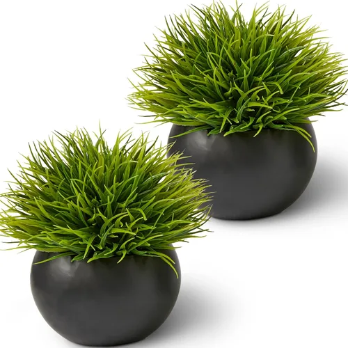 Vista 7 de SEEKO Succulents Plantas artificiales en macetas de cerámica - Plantas