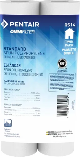 Vista 5 de Pentair OMNIFilter RS14 Filtro de agua para sedimentos, 10 pulgadas, cartucho de filtro de repuesto de sedimentos de polipropileno hilado
