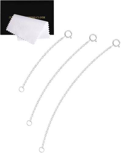Vista 25 de Extensores de collar para mujer, extensor de pulsera de oro, extensión de joyería de cadena dorada para tobillera para mujer, juego de 2 piezas
