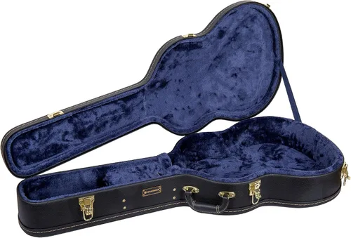 Vista 12 de Crossrock Estuche de madera para guitarra clásica de tamaño completo 4/4, diseño superior arqueado, interior de felpa, pestillos de metal Negro